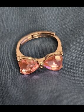 Pink Bow Crystal Ring - Women's Fashion Jewelry